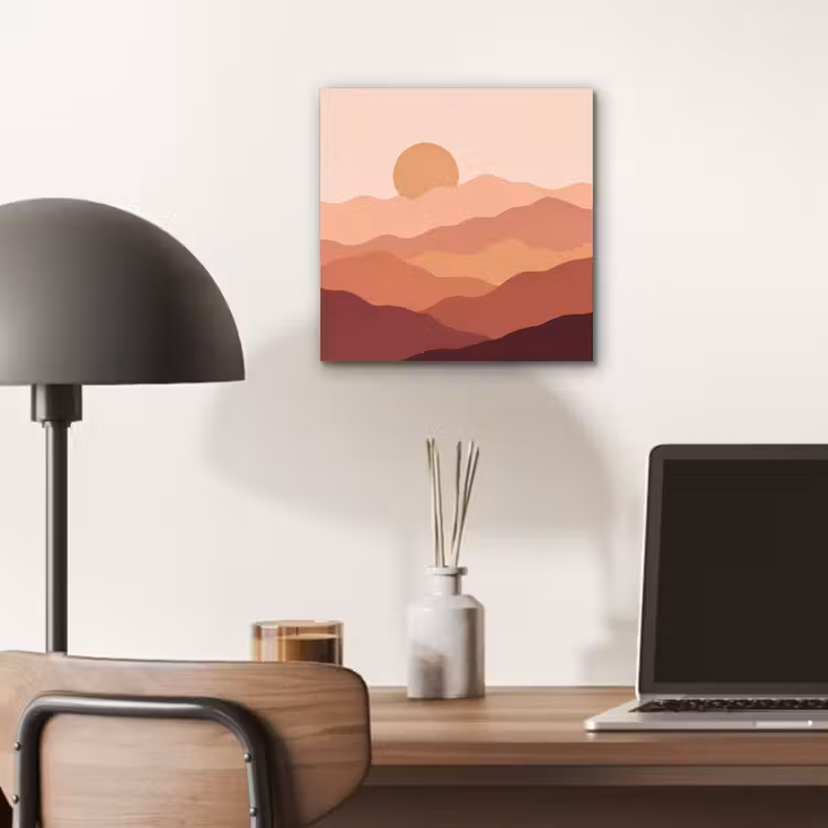 Natuur - Heuvels - Abstract - Modern - Oranje aluminium wit klein -sfeer5