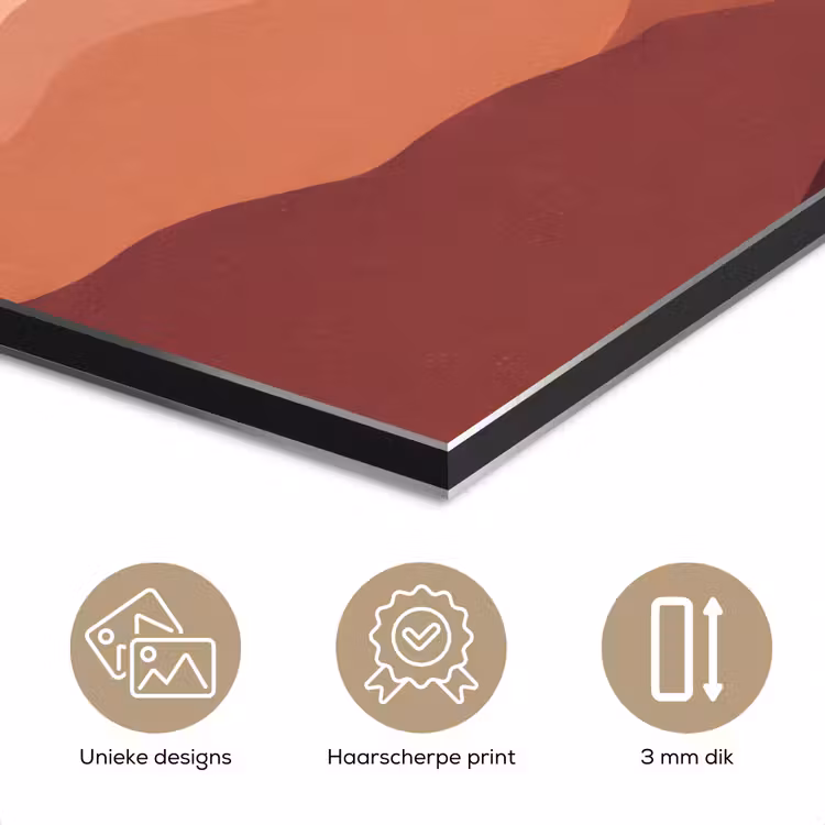Natuur - Heuvels - Abstract - Modern - Oranje aluminium wit klein -closeup_NL