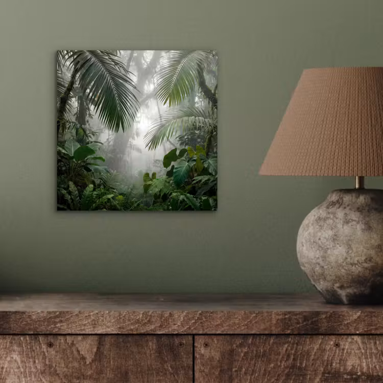 Natuur - Jungle - Mist - Tropisch - Groen aluminium wit klein -sfeer2