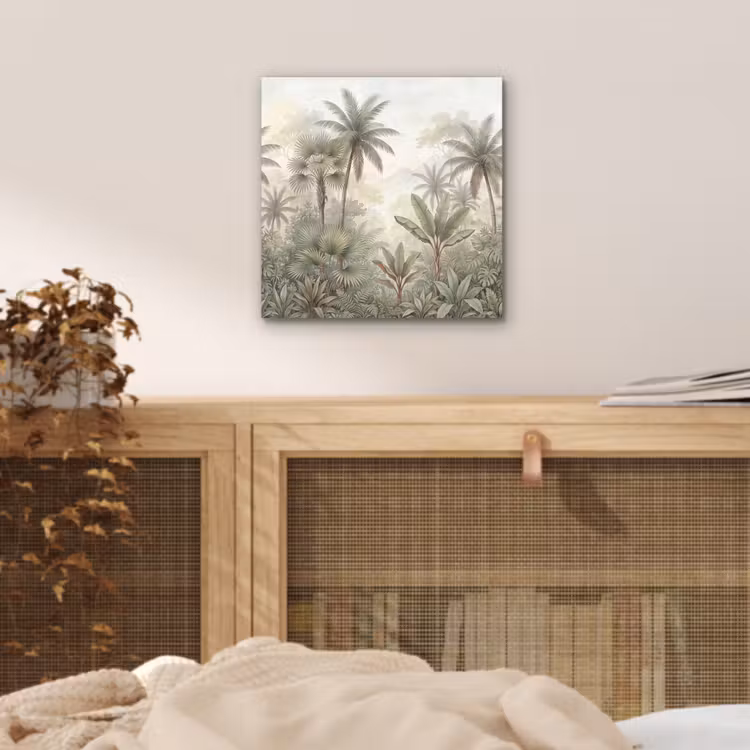 Natuur - Tropisch bos - Landschap - Aquarel - Groen aluminium wit klein -sfeer3