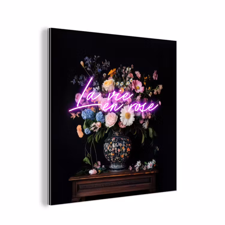 Neon - Vaas - Bloemen aluminium wit klein -3d