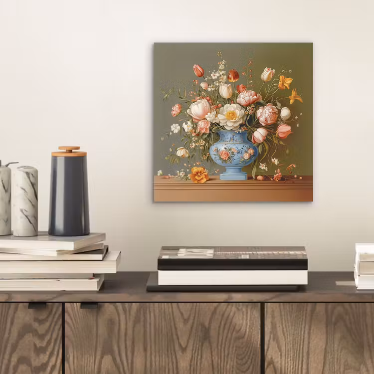 Neutral - Bloemen - Boeket - Vaas aluminium wit klein -sfeer1