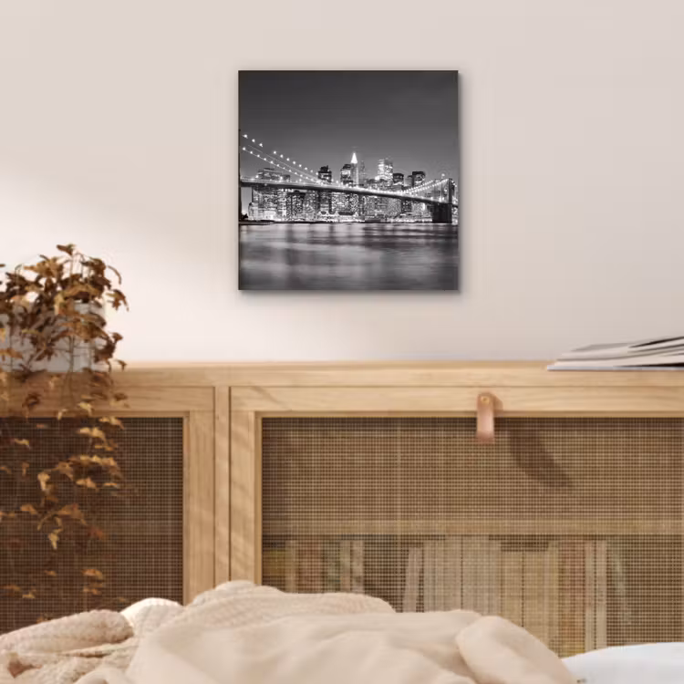 New York - Brug - Brooklyn - Zwart wit - Architectuur aluminium wit klein -sfeer3