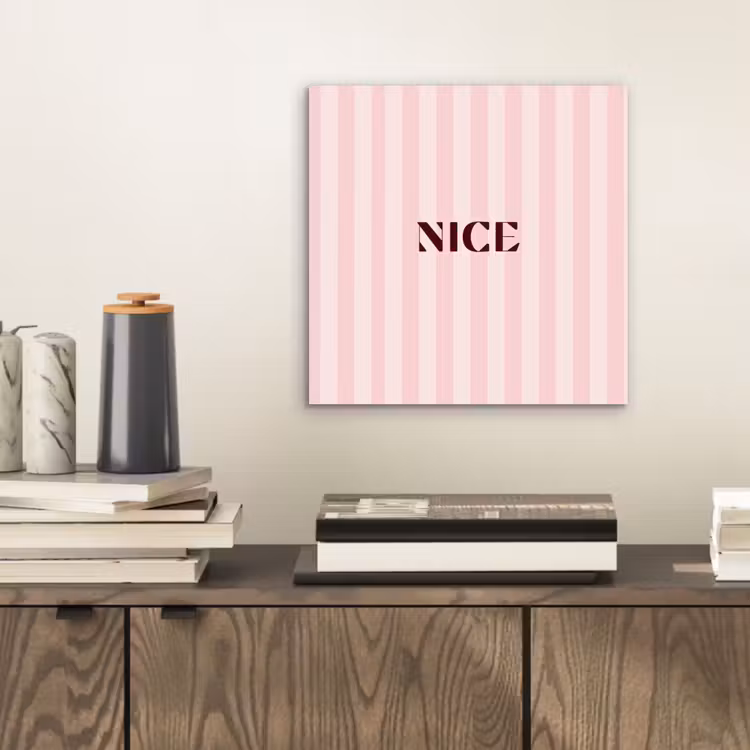 Nice - Strepen - Roze aluminium wit klein -sfeer1