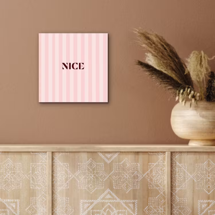 Nice - Strepen - Roze aluminium wit klein -sfeer4