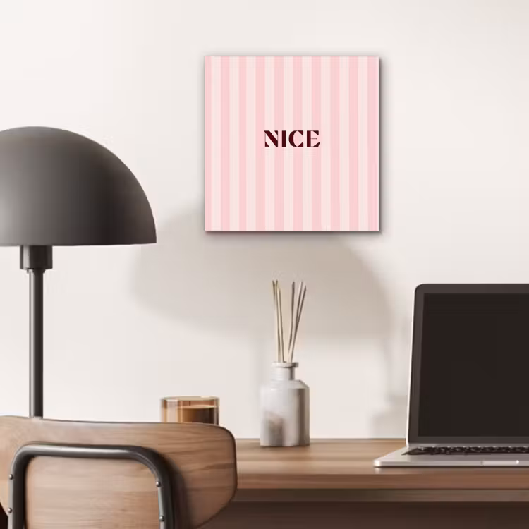 Nice - Strepen - Roze aluminium wit klein -sfeer5