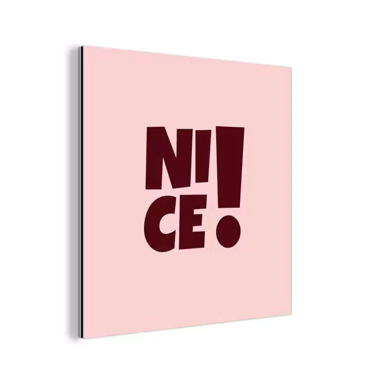 Nice - Uitroepteken - Roze aluminium wit klein -3d