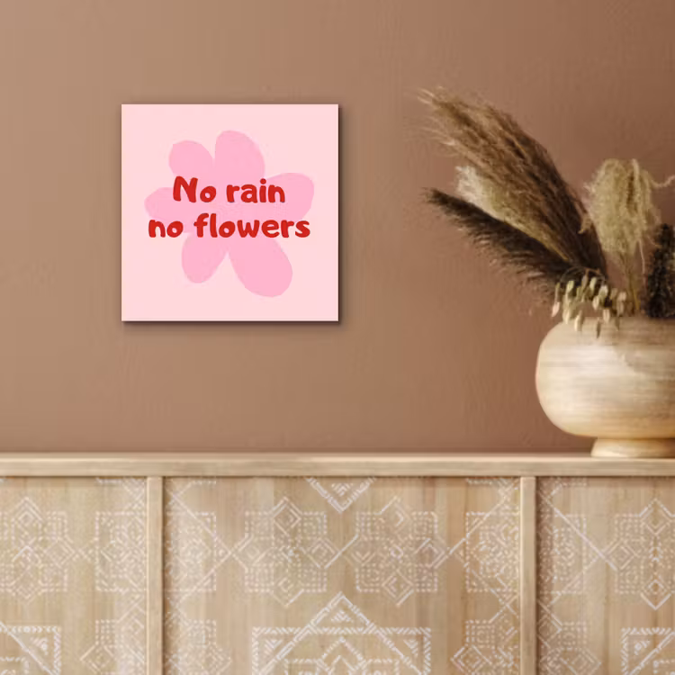 No rain no flowers - Bloem - Roze aluminium wit klein -sfeer4