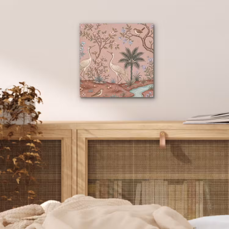Nostalgisch - Reigers - Roze aluminium wit klein -sfeer3