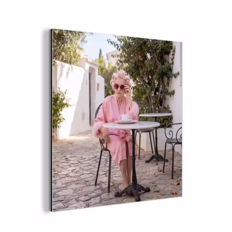 Ochtendjas - Krulspelden - Roze aluminium wit klein -3d