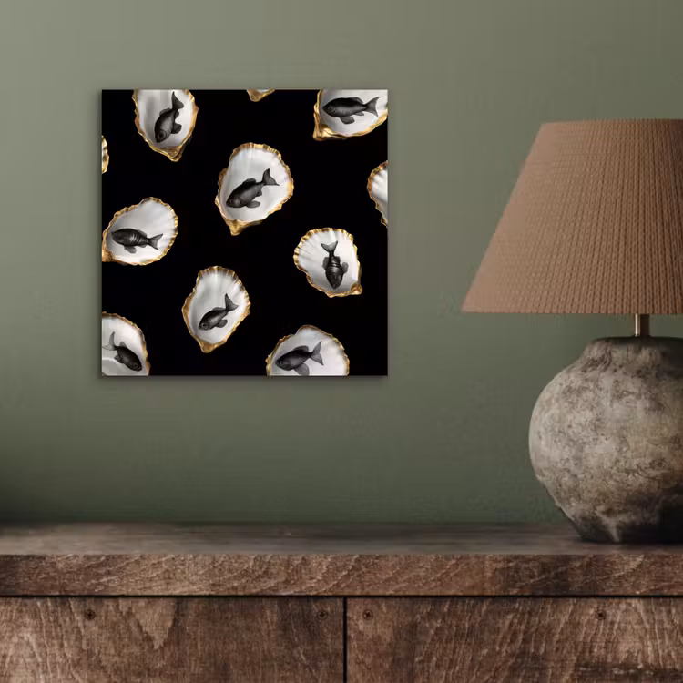 Oesters - Zwart - Vissen - Goud aluminium wit klein -sfeer2