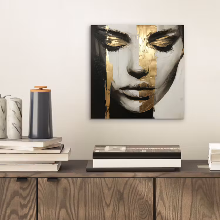 Ogen - Gezicht - Goud - Strepen aluminium wit klein -sfeer1