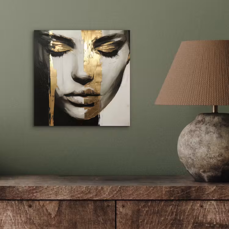 Ogen - Gezicht - Goud - Strepen aluminium wit klein -sfeer2