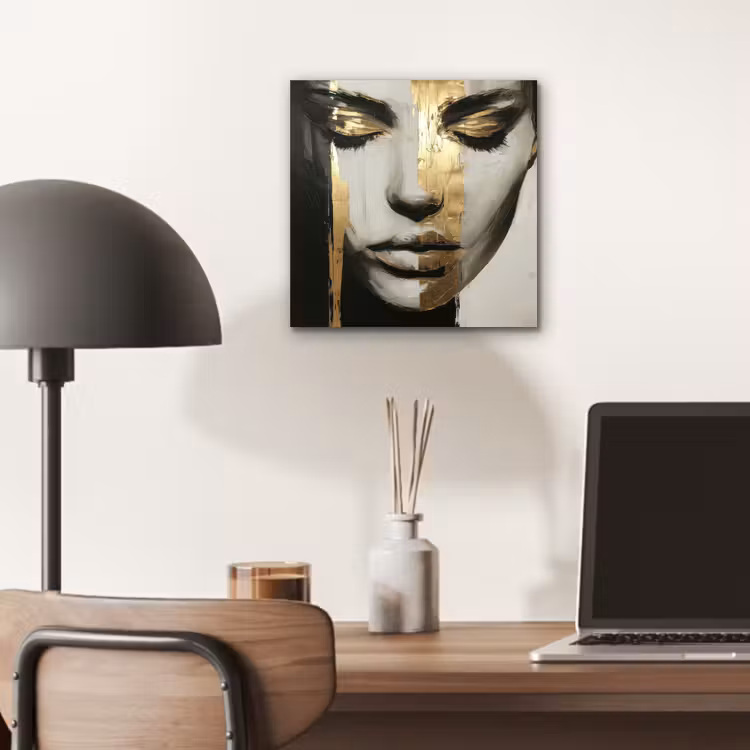 Ogen - Gezicht - Goud - Strepen aluminium wit klein -sfeer5