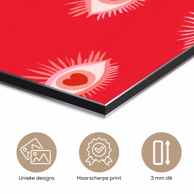 Ogen - Hart - Abstract - Rood - Roze aluminium wit klein 46 -closeup_NL