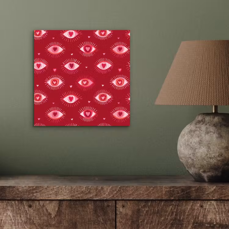 Ogen - Patroon - Roze - Donkerrood aluminium wit klein 46 -sfeer2