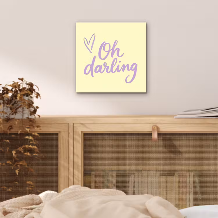 Oh darling - Geel - Hart aluminium wit klein -sfeer3