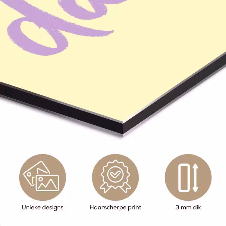 Oh darling - Geel - Hart aluminium wit klein -closeup_NL