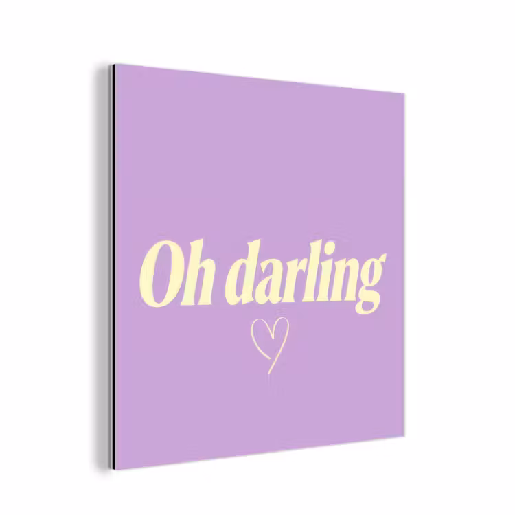 Oh darling - Hart - Paars aluminium wit klein -3d