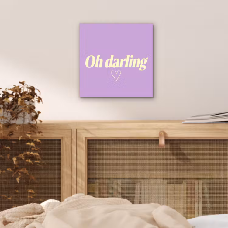 Oh darling - Hart - Paars aluminium wit klein -sfeer3