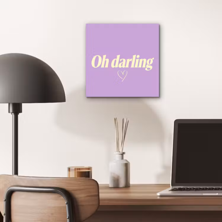 Oh darling - Hart - Paars aluminium wit klein -sfeer5