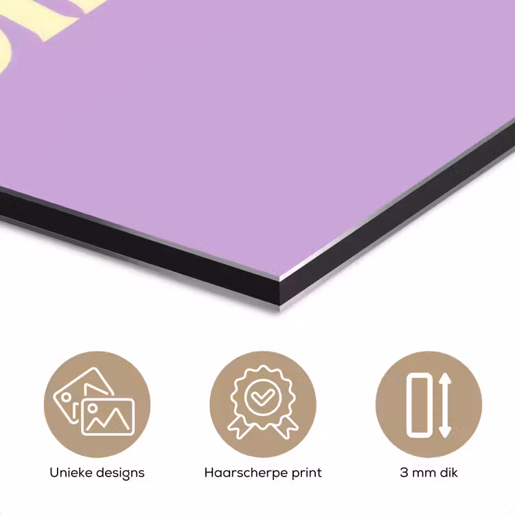 Oh darling - Hart - Paars aluminium wit klein -closeup_NL