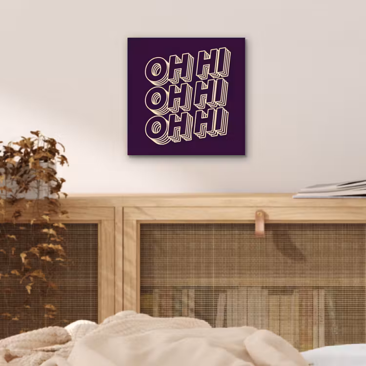 Oh hi - Paars - 3D aluminium wit klein -sfeer3