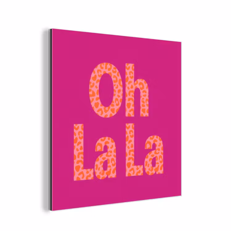 Oh la la - Luipaardprint - Roze aluminium wit klein -3d