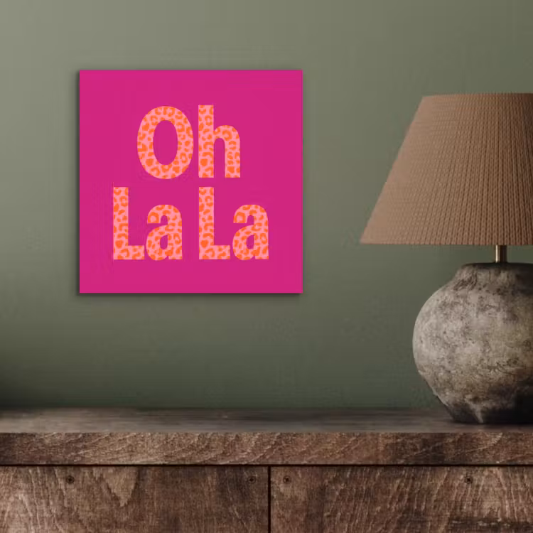 Oh la la - Luipaardprint - Roze aluminium wit klein -sfeer2