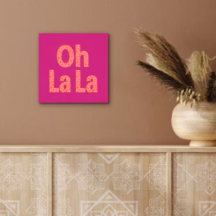 Oh la la - Luipaardprint - Roze aluminium wit klein -sfeer4