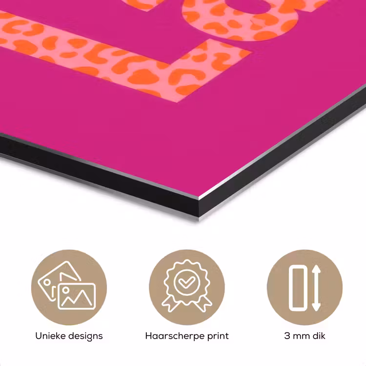 Oh la la - Luipaardprint - Roze aluminium wit klein -closeup_NL