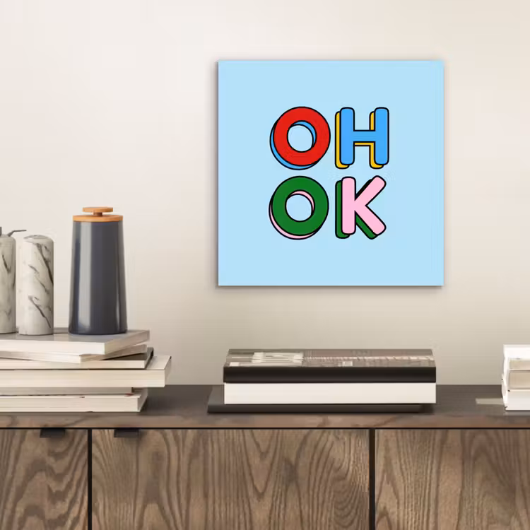 Oh ok - Blauw - Kleurrijk aluminium wit klein -sfeer1