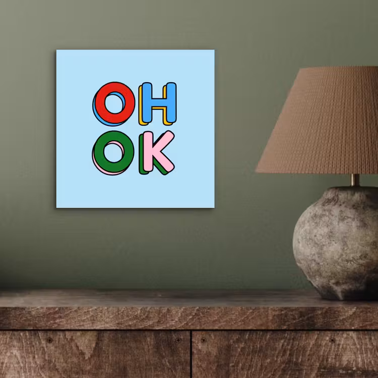 Oh ok - Blauw - Kleurrijk aluminium wit klein -sfeer2