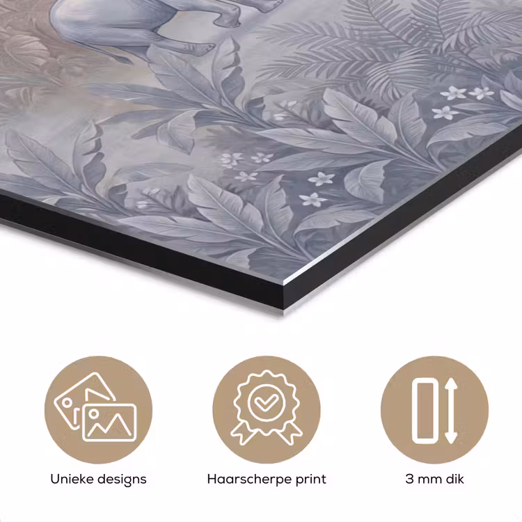 Olifant - Familie - Jungle - Illustratie - Grijs aluminium wit klein -closeup_NL