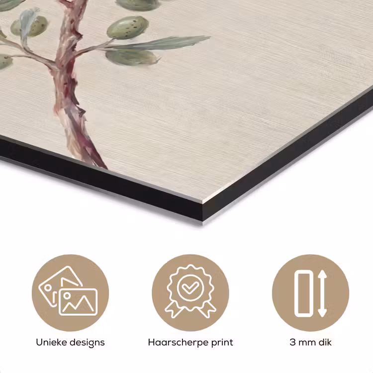 Olijftak - Bladeren - Natuur - Groen - Beige aluminium wit klein -closeup_NL