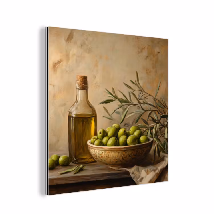 Olijven - Stilleven - Vintage aluminium wit klein -3d