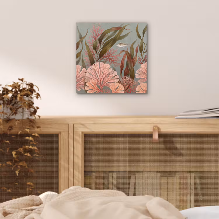 Onderwater - Planten - Vis - Vintage - Groen aluminium wit klein -sfeer3