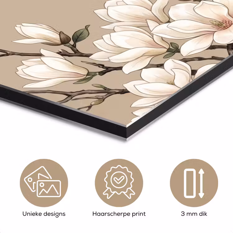 Oosters - Vogels - Beige aluminium wit klein -closeup_NL