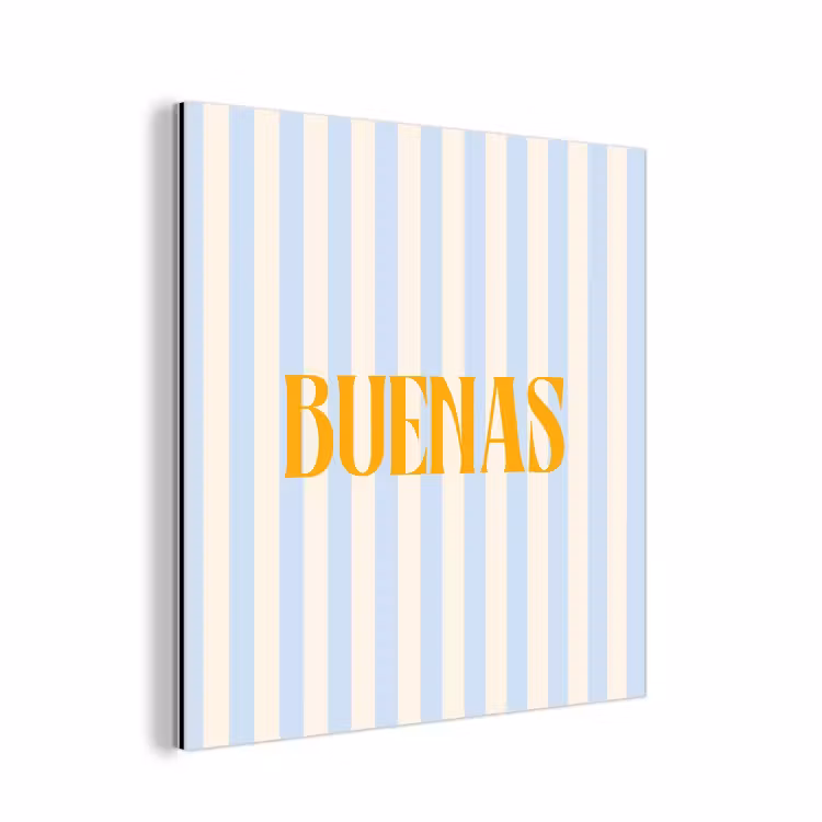 Oranje - Blauw - Strepen - Buenas aluminium wit klein -3d
