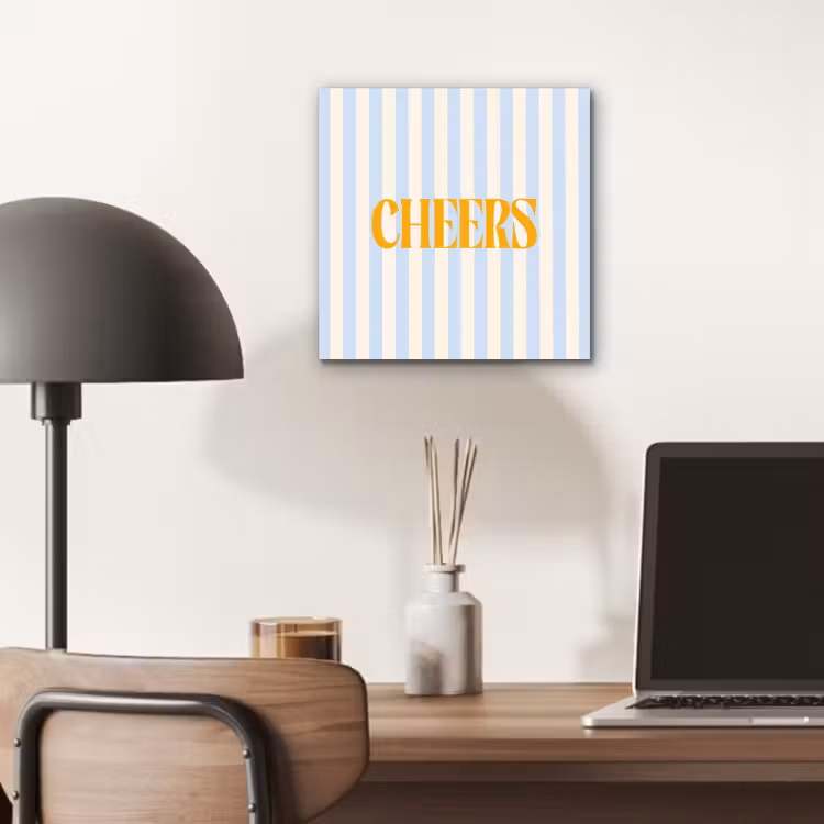 Oranje - Blauw - Strepen - Cheers aluminium wit klein -sfeer5