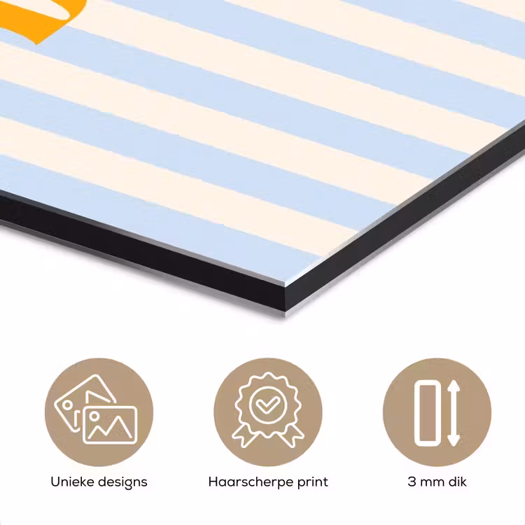 Oranje - Blauw - Strepen - Dream aluminium wit klein -closeup_NL