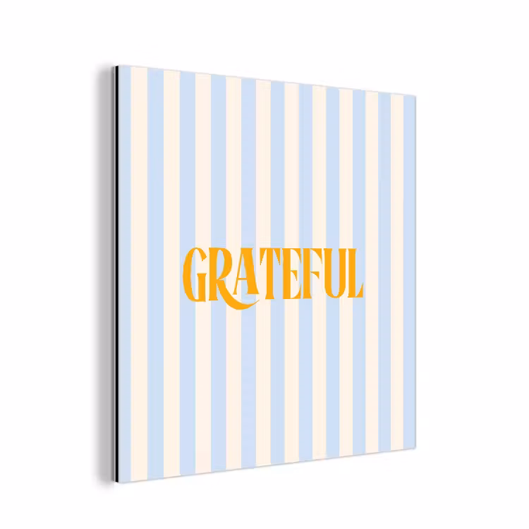 Oranje - Blauw - Strepen - Grateful aluminium wit klein -3d