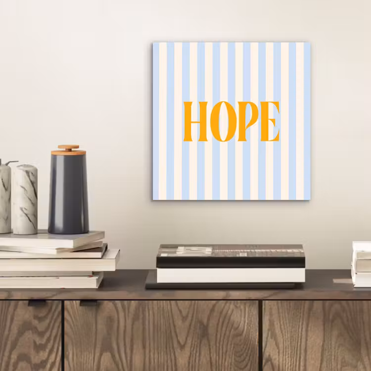 Oranje - Blauw - Strepen - Hope aluminium wit klein -sfeer1