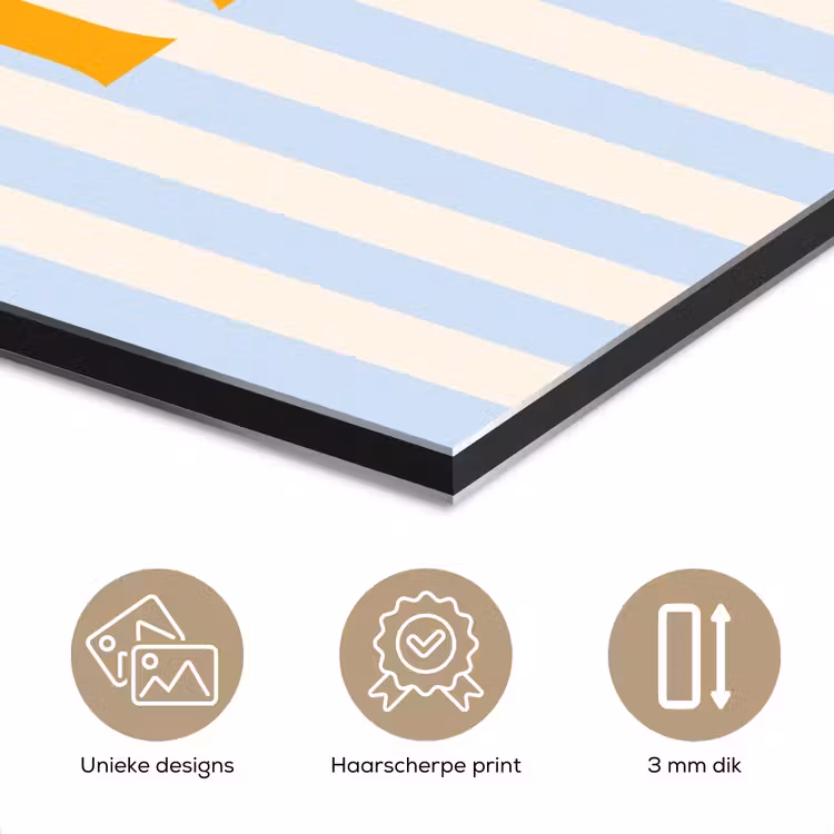 Oranje - Blauw - Strepen - Hope aluminium wit klein -closeup_NL