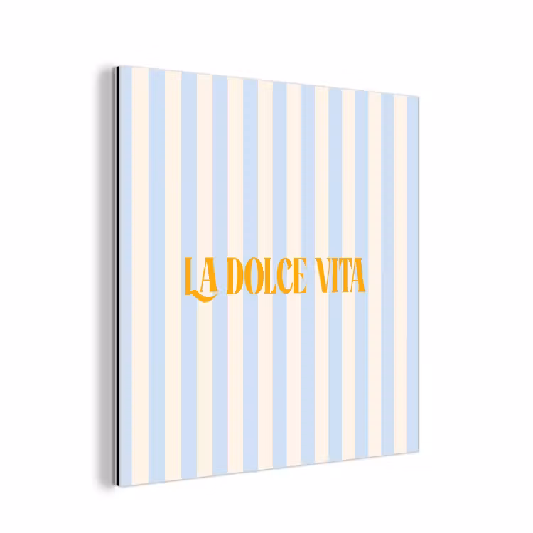 Oranje - Blauw - Strepen - La dolce vita aluminium wit klein -3d
