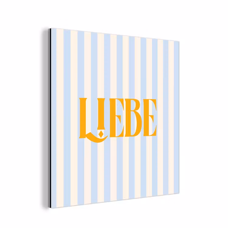 Oranje - Blauw - Strepen - Liebe aluminium wit klein -3d
