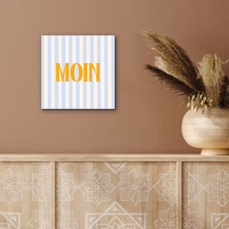 Oranje - Blauw - Strepen - Moin aluminium wit klein -sfeer4