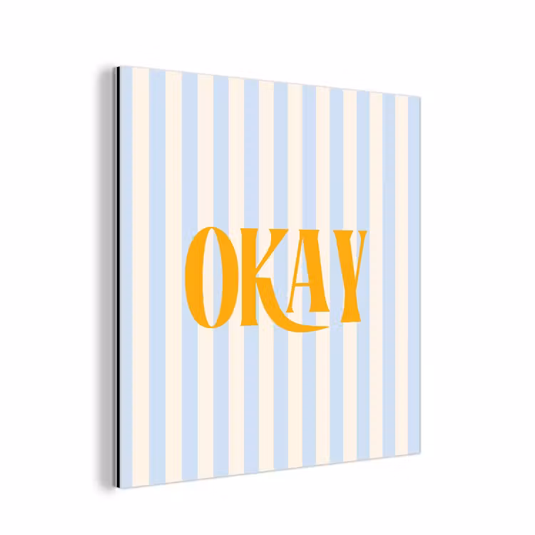 Oranje - Blauw - Strepen - Okay aluminium wit klein -3d