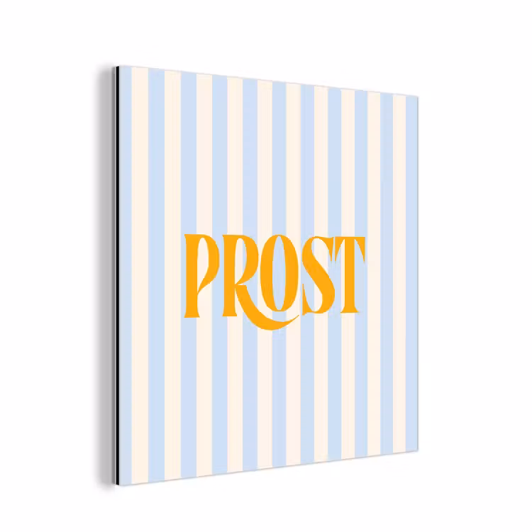 Oranje - Blauw - Strepen - Prost aluminium wit klein -3d