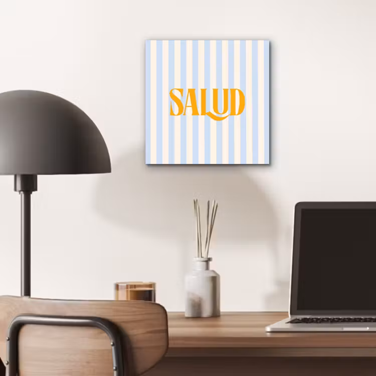 Oranje - Blauw - Strepen - Salud aluminium wit klein -sfeer5